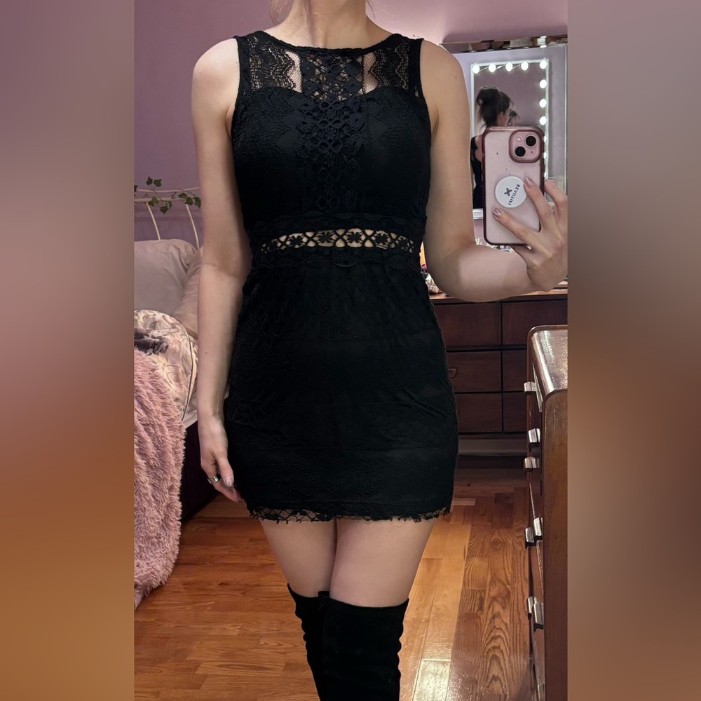 Black Lace Mini Dress